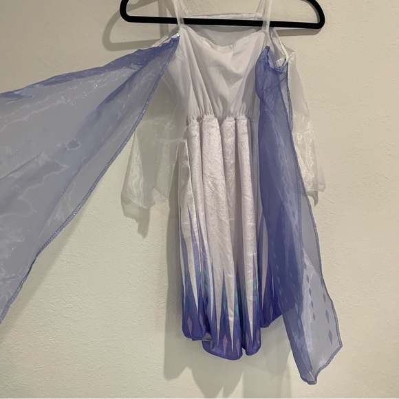 Disney frozen Elsa Princess pretend play costume dress blue white mesh arms 4-6 - Picture 3 of 12